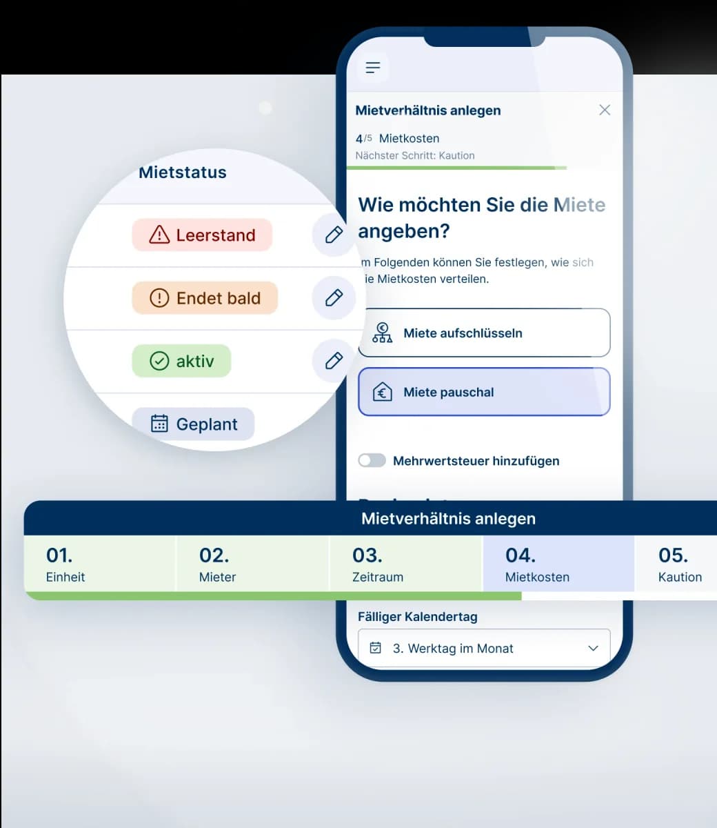 Mietverhältnis anlegen in der Hausverwaltung