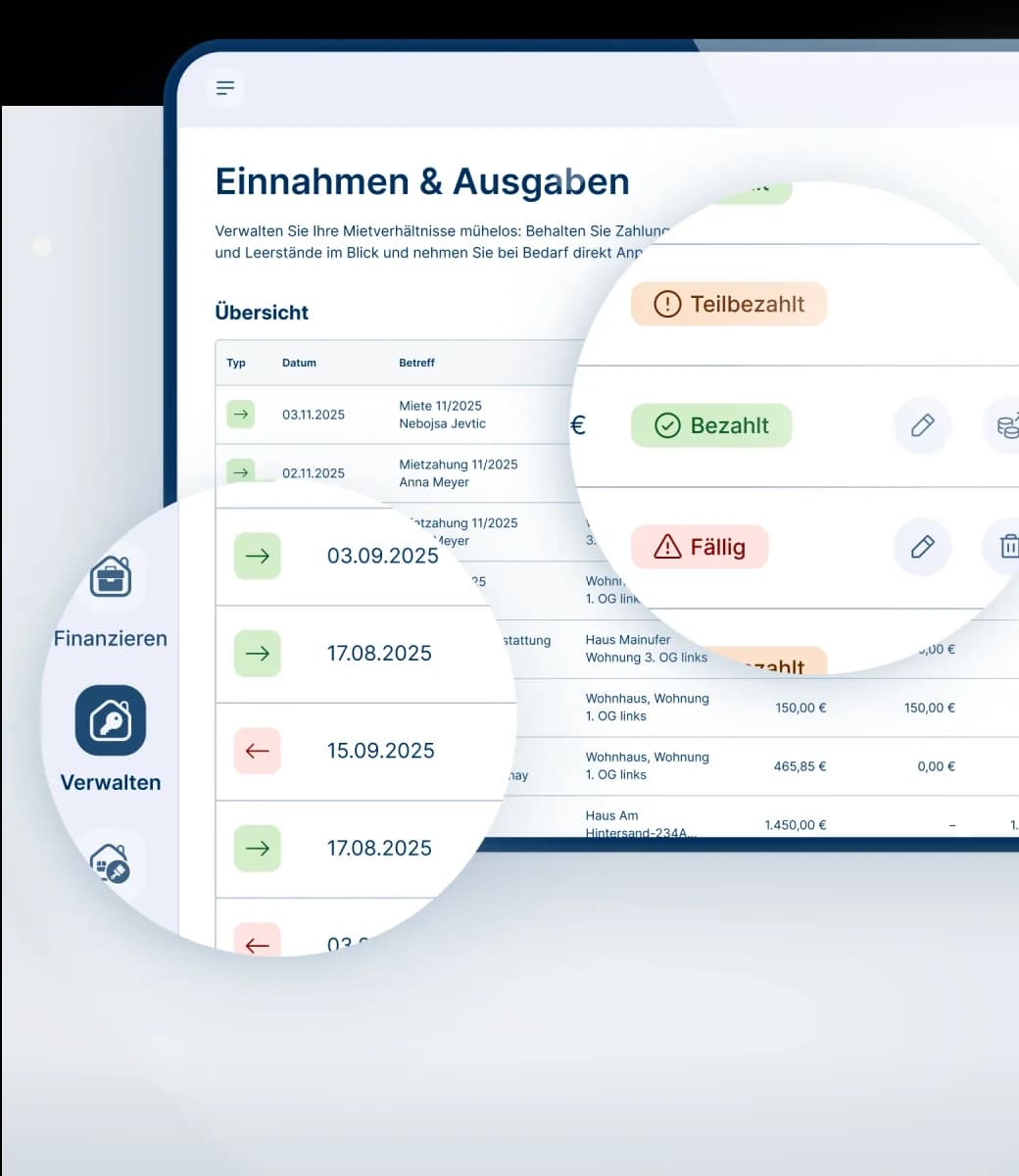 Einnahmen und Ausgaben in der Hausverwaltung